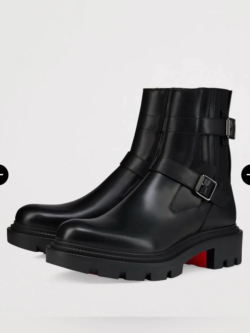 CHRISTIAN LOUBOUTIN OXYBOOTIE COLLEGE FLAT BLACK LEATHER ANKLE BOOTS SZ 43.5 NEW